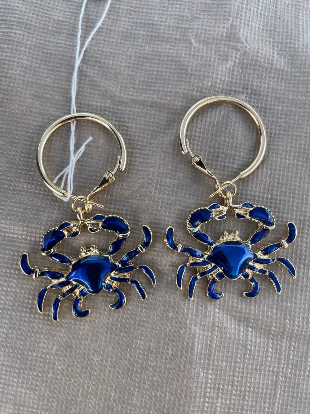Gold-Tone Blue Crab Drop Earrings - Women Accessories